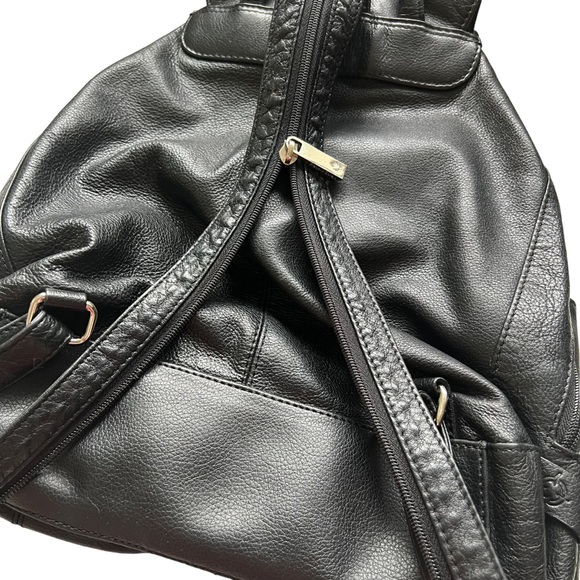 Franklin Covey Black Leather Purse/Small Back Pack - Picture 6 of 13